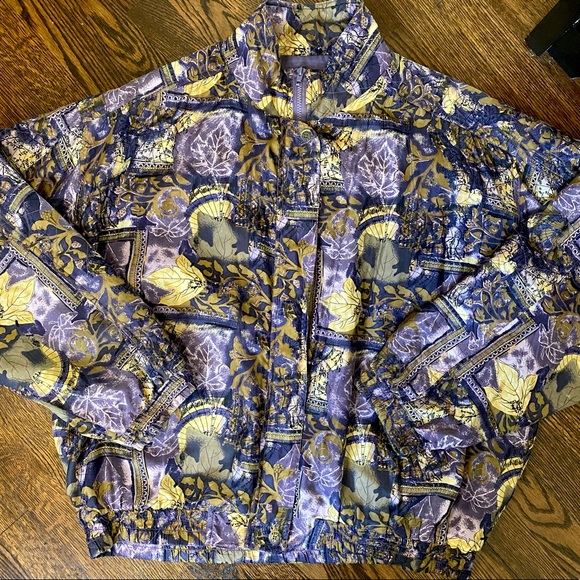 Nouveau Monde 100% silk purple bomber jacket